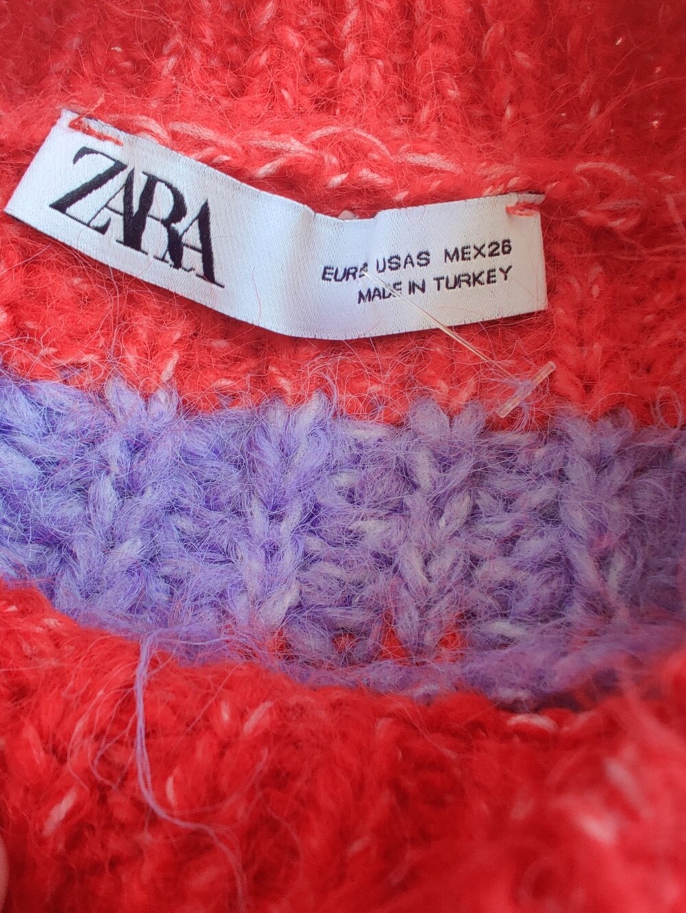 Zara Chunky Knit Striped Sweater Size Small - Picture 5 of 6